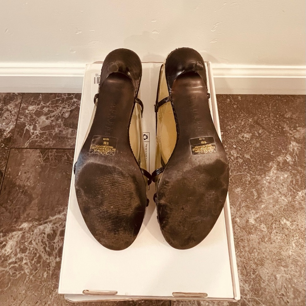 Ralph Lauren Elegant Black Croc Heels - Picture 5 of 5
